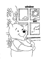 A coloring page of winnie the pooh